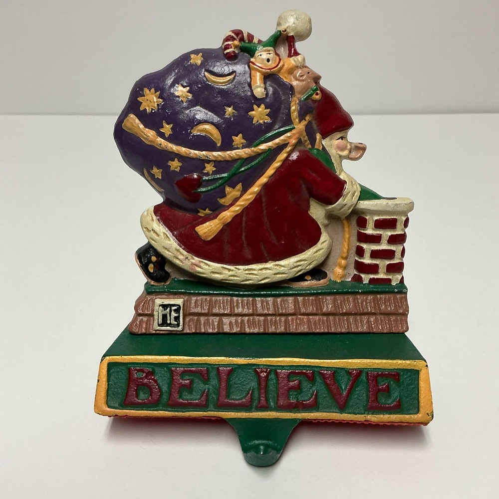 Vintage Mary Engelbreit Christmas Cast Iron Stocking Holder